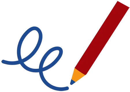Multicolor icon of a pencil writing