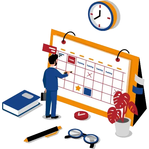 Three people surround a giant clipboard with a checklist on it