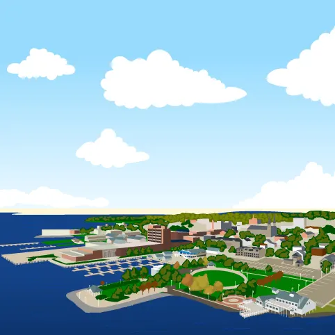 Image showing the Charlottetown harbour and city skyline in Prince Edward Island