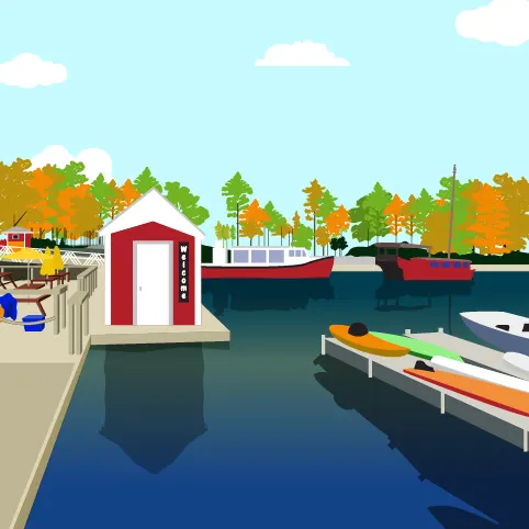 Image showing boats in the harbour in Charlottetown, Prince Edward Island