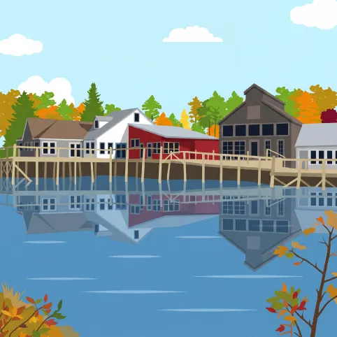 Moncton Silver Lake landscape with trees and water