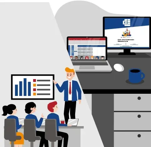 Three people surround a giant clipboard with a checklist on it