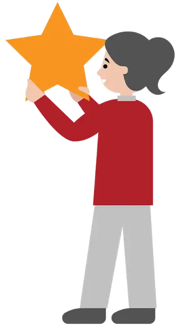 A person is holding a star